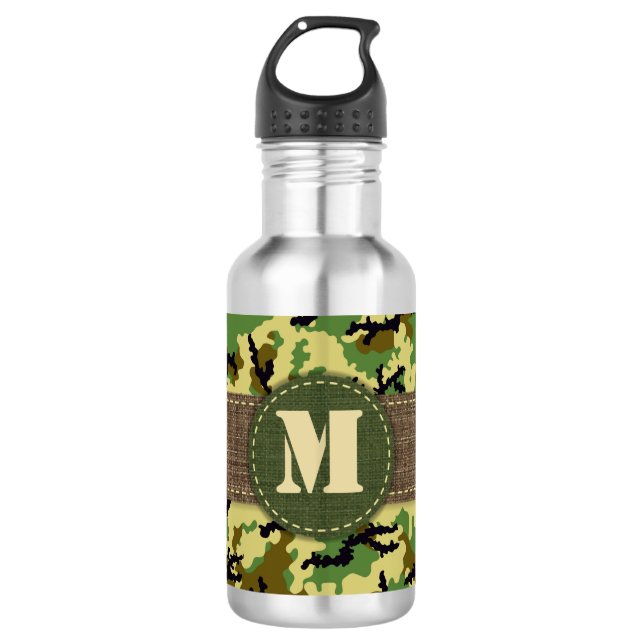 Woodland Camouflage Edelstahlflasche (Vorderseite)