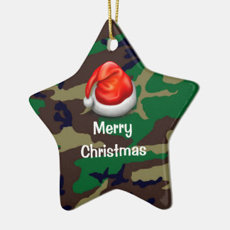 Woodland Camouflage Frohe Weihnachts-T - Shirt Keramik Ornament