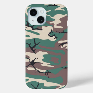 Woodland-Camouflage Telefoncase iPhone 15 Hülle
