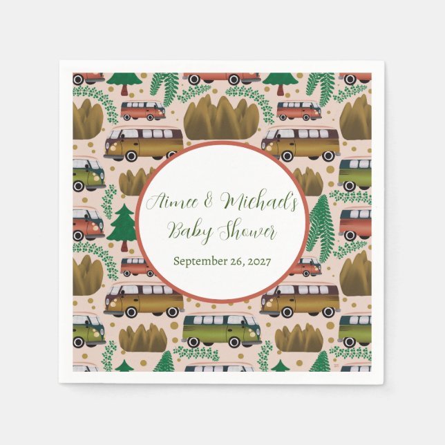 Woodland Camper Baby Girl Dusche Serviette (Vorderseite)