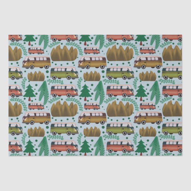 Woodland Camper Blue Seidenpapier (Vorderseite)