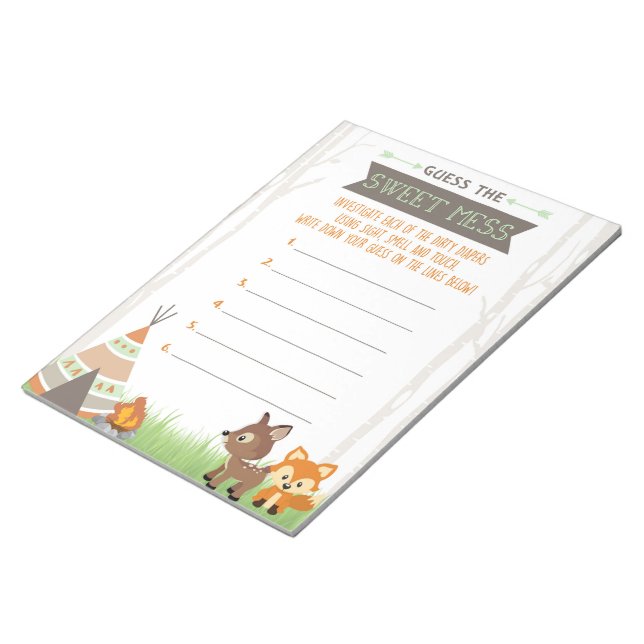 Woodland Camper schätzen die süße Schlamassel-Antw Notizblock (angewinkelt)