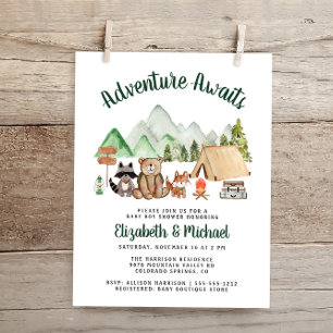 Woodland Camping Paare Kinderdusche Einladung