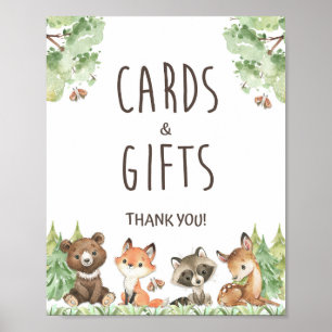 Woodland Cards & Gifts Shower or Birthday Sign Poster