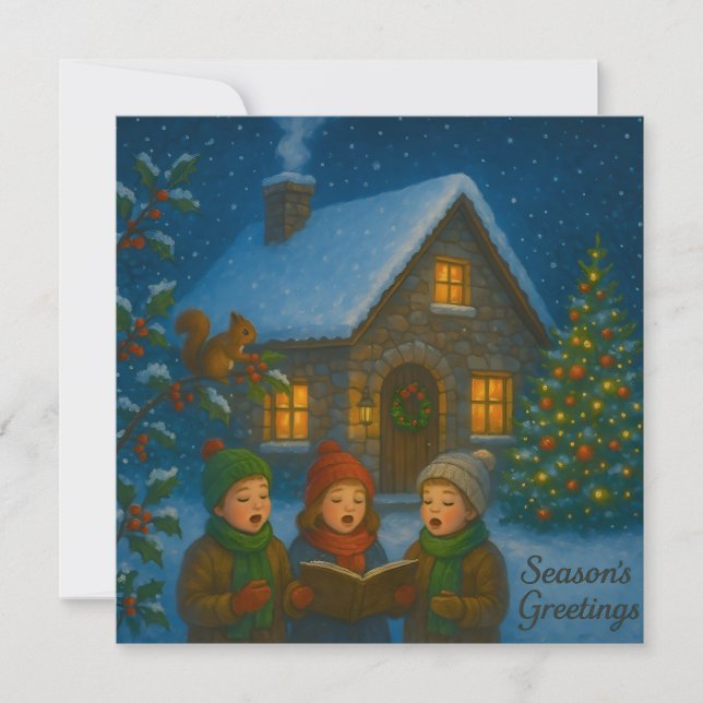 Woodland Carol Choir Feiertagskarte (Vorderseite)