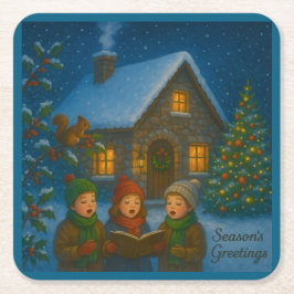 Woodland Carol Choir Rechteckiger Pappuntersetzer