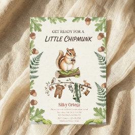 Woodland chipmunk Greenery baby shower Einladung