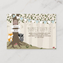 Woodland Creatures Baby Boy Diaper Raffles