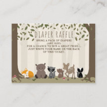 Woodland Creatures Baby Diaper Raffle