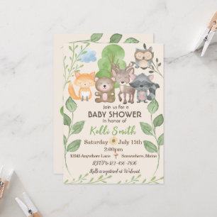 Woodland Creatures Baby Shower Einladungen