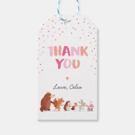 Woodland Dankeschön für das Geschenktag Pink Girl Geschenkanhänger