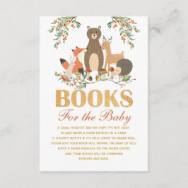 Woodland Dear Bear Gold Blumenbücher für Baby Begleitkarte