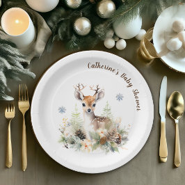 Woodland Deer Animal Baby Dusche Pappteller