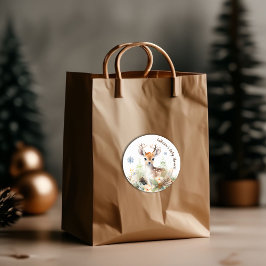 Woodland Deer Animal Baby Dusche Runder Aufkleber