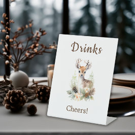 Woodland Deer Animal Baby Shower Drinks Sockelschild