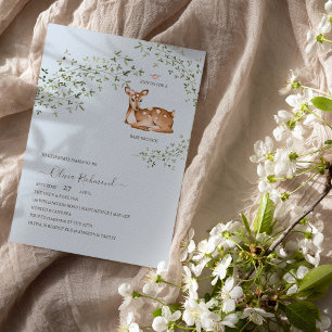 Woodland Deer Baby Dusche Einladung