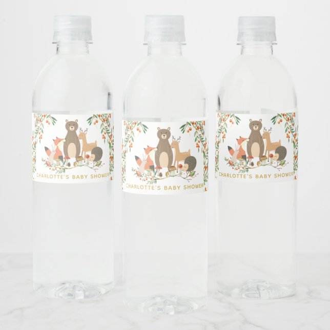 Woodland Deer Baby Dusche Gefallen Wasser Wasserflaschenetikett (Flaschen)