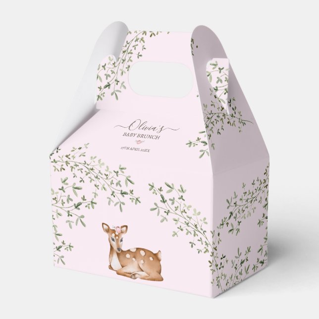 Woodland Deer Baby Dusche Geschenkschachtel (Vorderseite)
