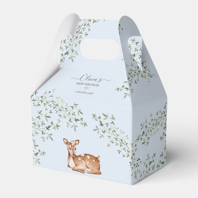 Woodland Deer Baby Dusche Geschenkschachtel (Vorderseite)