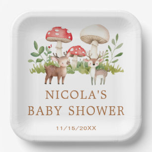 Woodland Deer Baby Dusche Pappteller