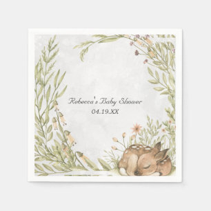 Woodland Deer Baby Dusche Personalisiert Serviette