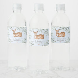 Woodland Deer Baby Dusche Wasserflaschenetikett
