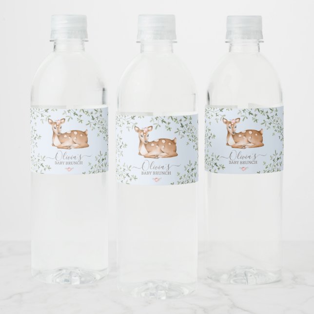 Woodland Deer Baby Dusche Wasserflaschenetikett (Flaschen)