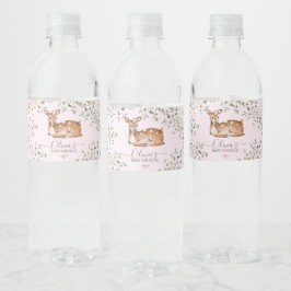 Woodland Deer Baby Dusche Wasserflaschenetikett