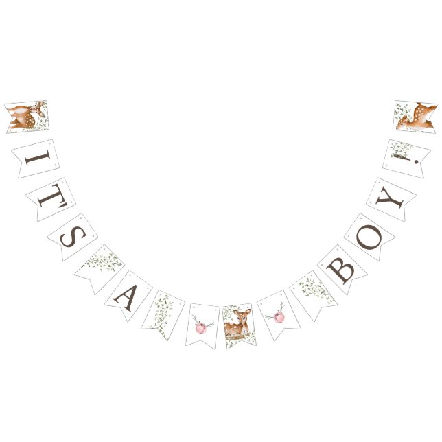 Woodland Deer Baby Dusche Wimpelkette (Alle)