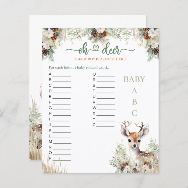 Woodland Deer Baby Shooter Boy Game (Vorne/Hinten)