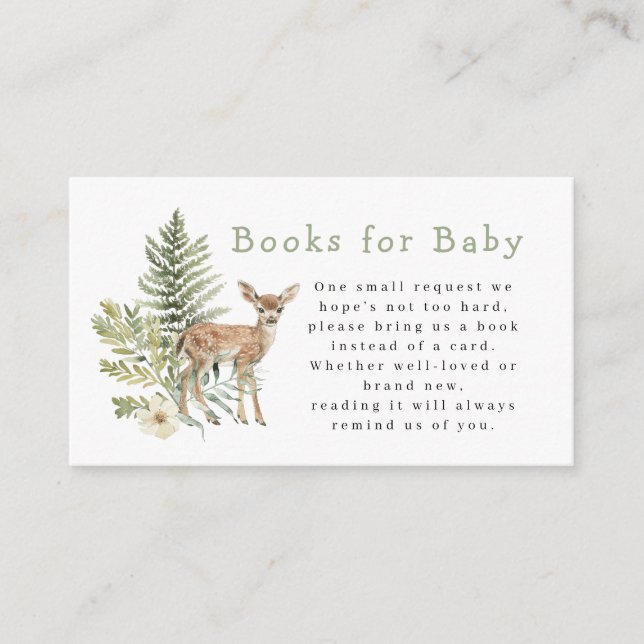 Woodland Deer Baby Shooting Books for Baby Begleitkarte (Vorderseite)
