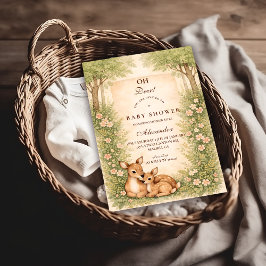 Woodland Deer Baby Shower Einladung