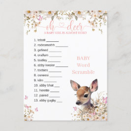 Woodland Deer Baby Showspiel Postkarte