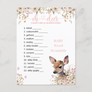 Woodland Deer Baby Showspiel Postkarte