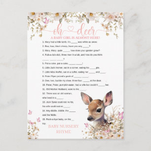 Woodland Deer Baby Showspiel Postkarte