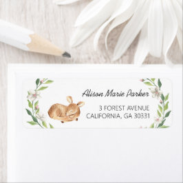 Woodland Deer Blumengrün Kinderdusche Rückkehr