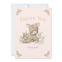 Woodland Deer Boho Girl Babydusche Danke