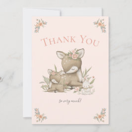 Woodland Deer Boho Girl Babydusche Danke