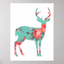 Woodland Deer Children's Bedroom Poster - 12 x 16
