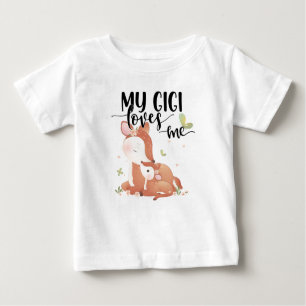 Woodland Deer Doe and Baby Fawn My Gigi Lieben Baby T-shirt