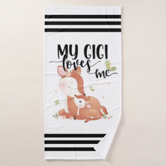 Woodland Deer Doe and Baby Fawn My Gigi Lieben Badehandtuch