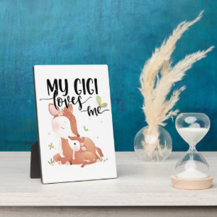 Woodland Deer Doe and Baby Fawn My Gigi Lieben Fotoplatte