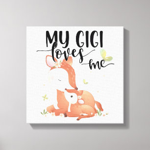 Woodland Deer Doe and Baby Fawn My Gigi Lieben Leinwanddruck