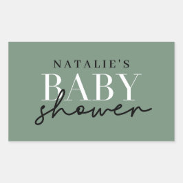 Woodland deer eucalyptus moderne Babydusche envelo Rechteckiger Aufkleber