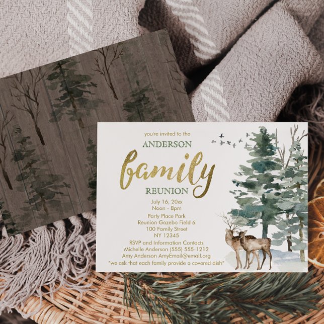 Woodland Deer Family Reunion Invitation Einladung (Von Creator hochgeladen)