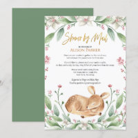 Woodland Deer Floral Greenerenery Baby Shower by M