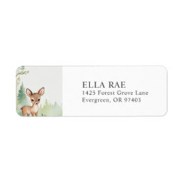 Woodland Deer Forest Baby Shower Return Address 