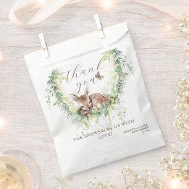 Woodland Deer Forest Greenery Baby Boy Shower Geschenktütchen