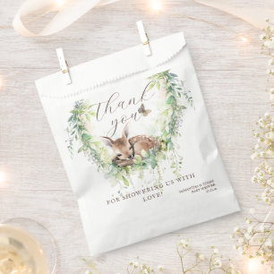 Woodland Deer Forest Greenery Baby Boy Shower Geschenktütchen