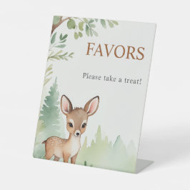 Woodland Deer Forest Neutral Baby Shower Favors Sockelschild